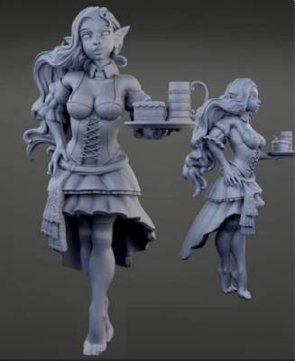 Elf Barmaid 75mm